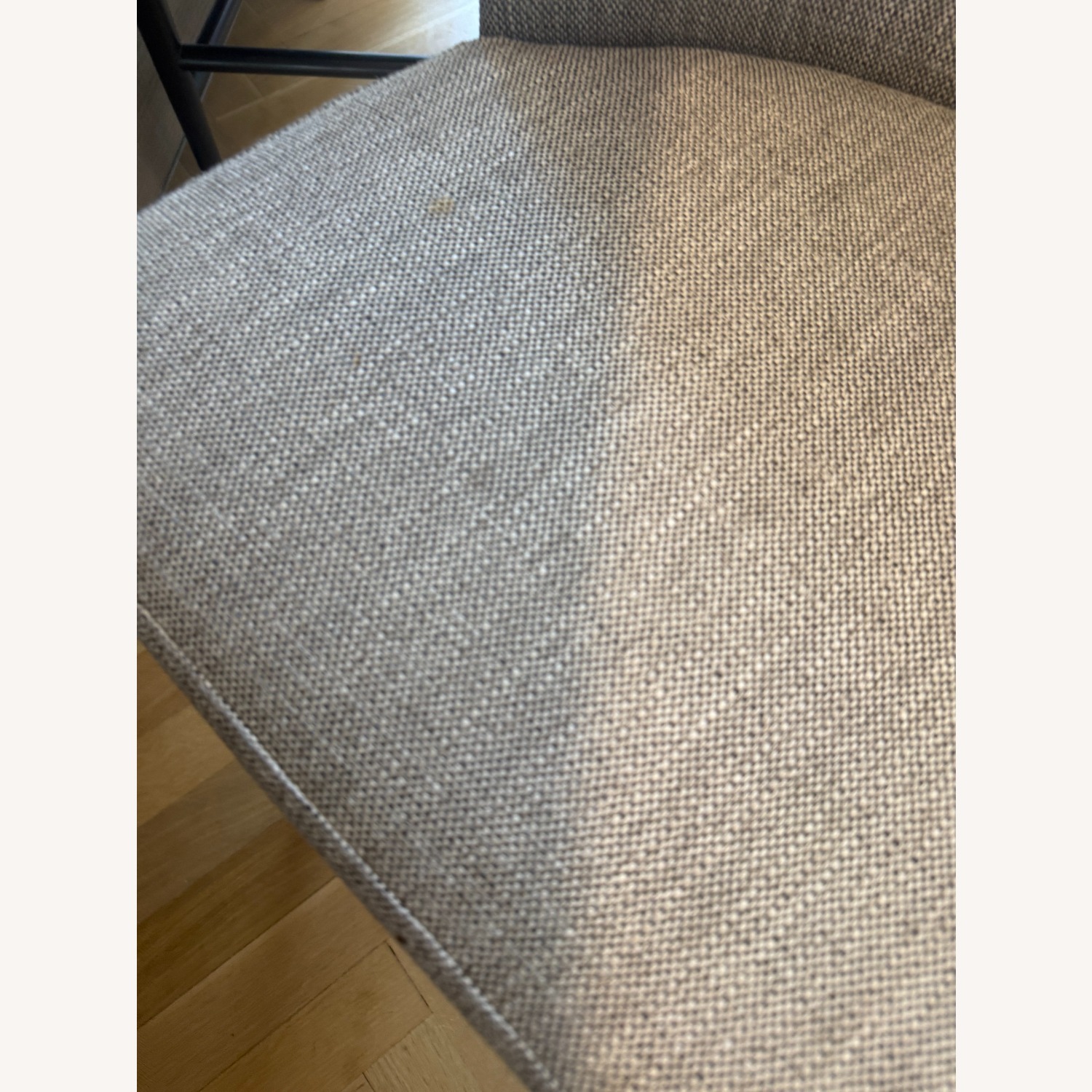 Crate & Barrel Light Gray Fabric Stools - image-7