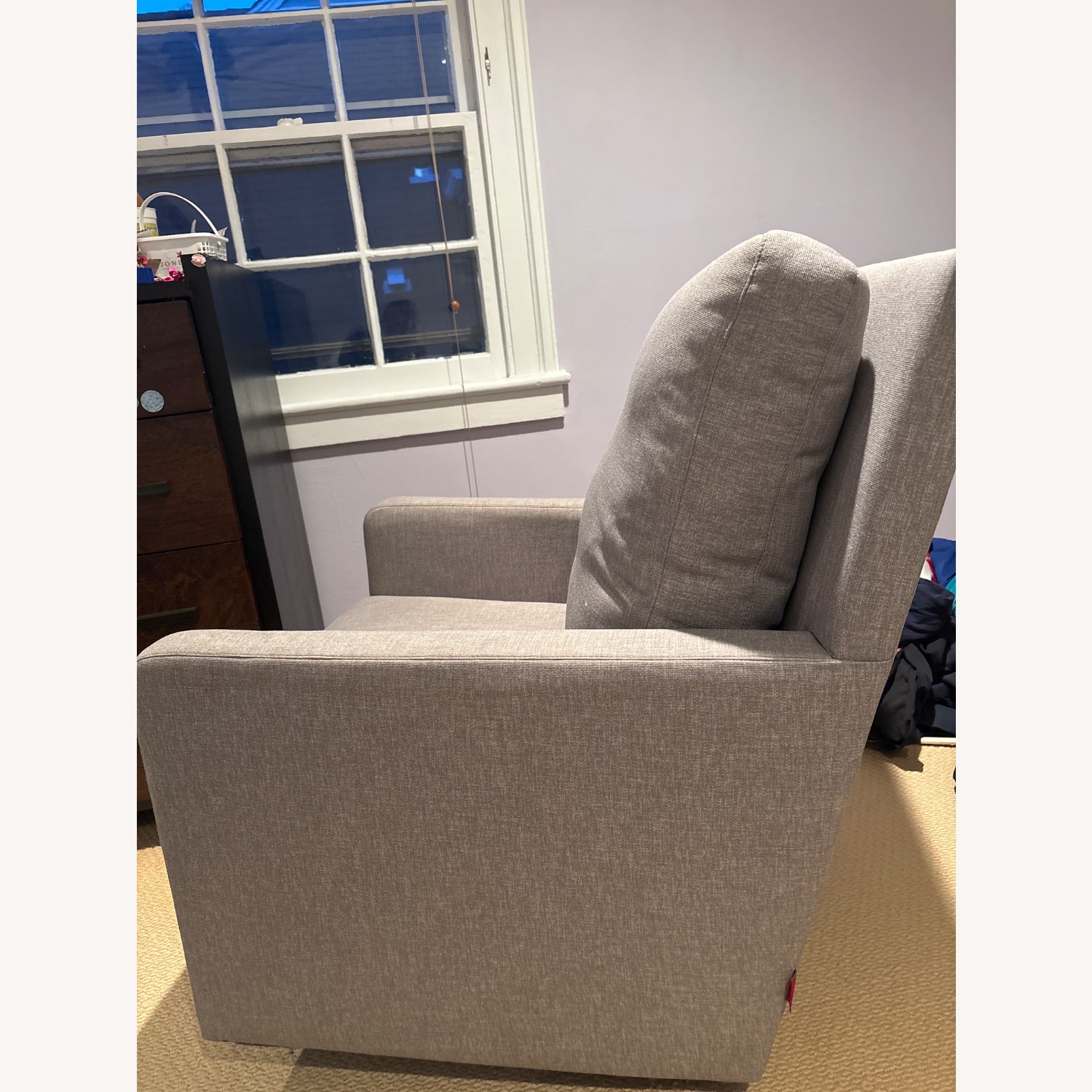 Monte Design Luca Light Gray Fabric Nursing Chair - image-3