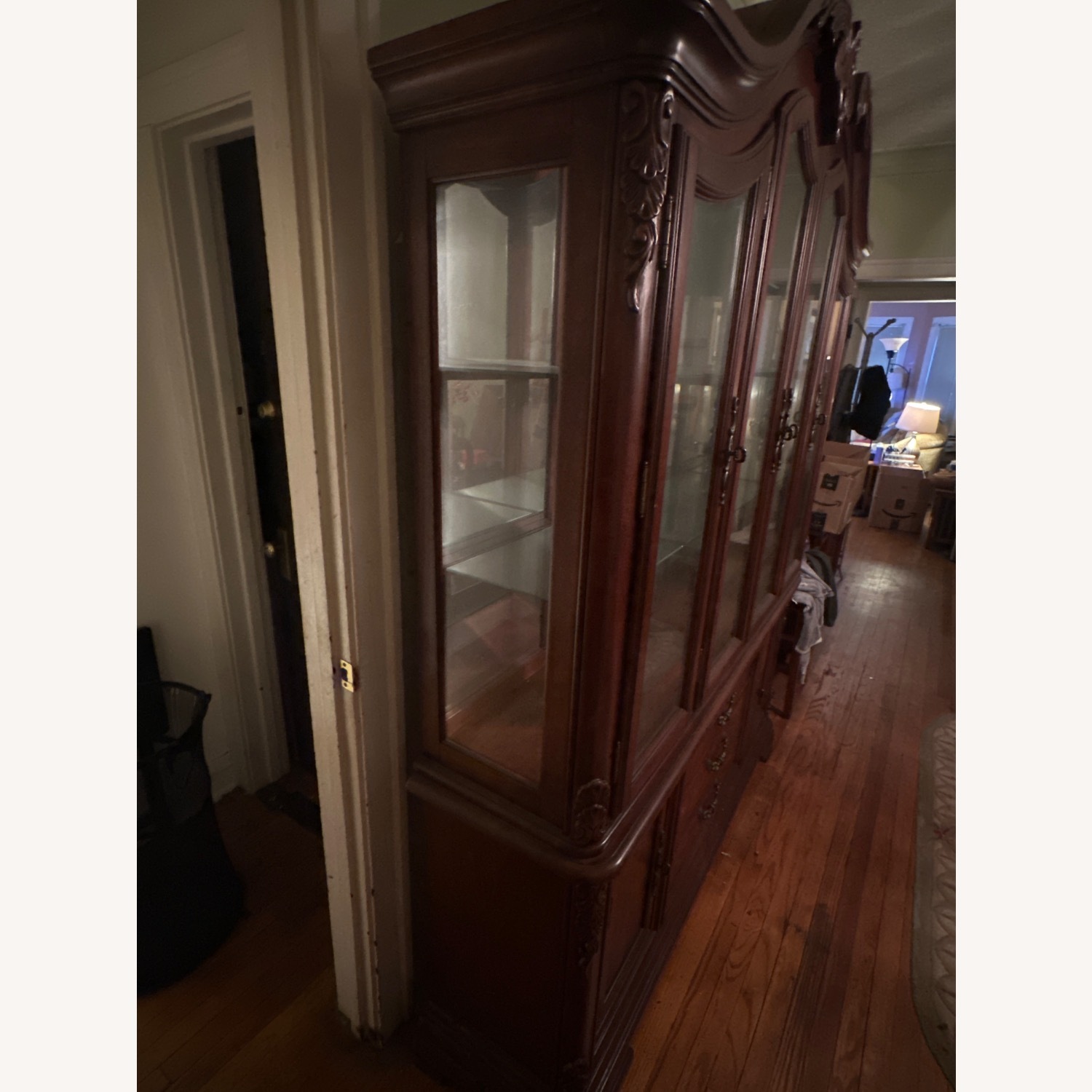 Vintage/Antique Dark Brown Wood Armoire - image-3