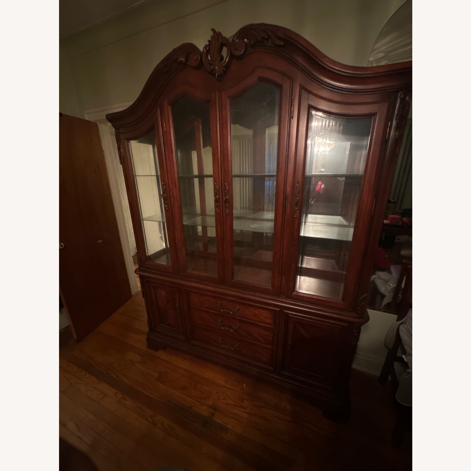 Vintage/Antique Dark Brown Wood Armoire - image-2