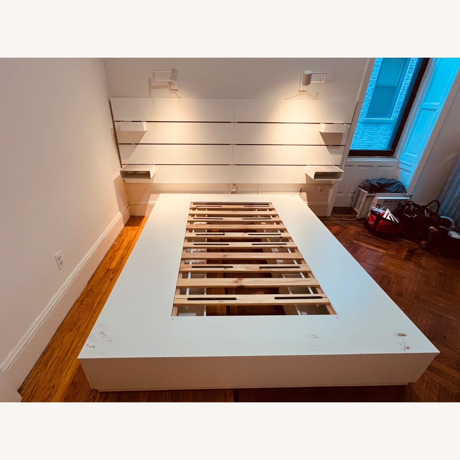 IKEA Nordli White Queen Bedframe w Storage - image-3