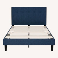 Zinus Blue Upholstered Queen Bed  