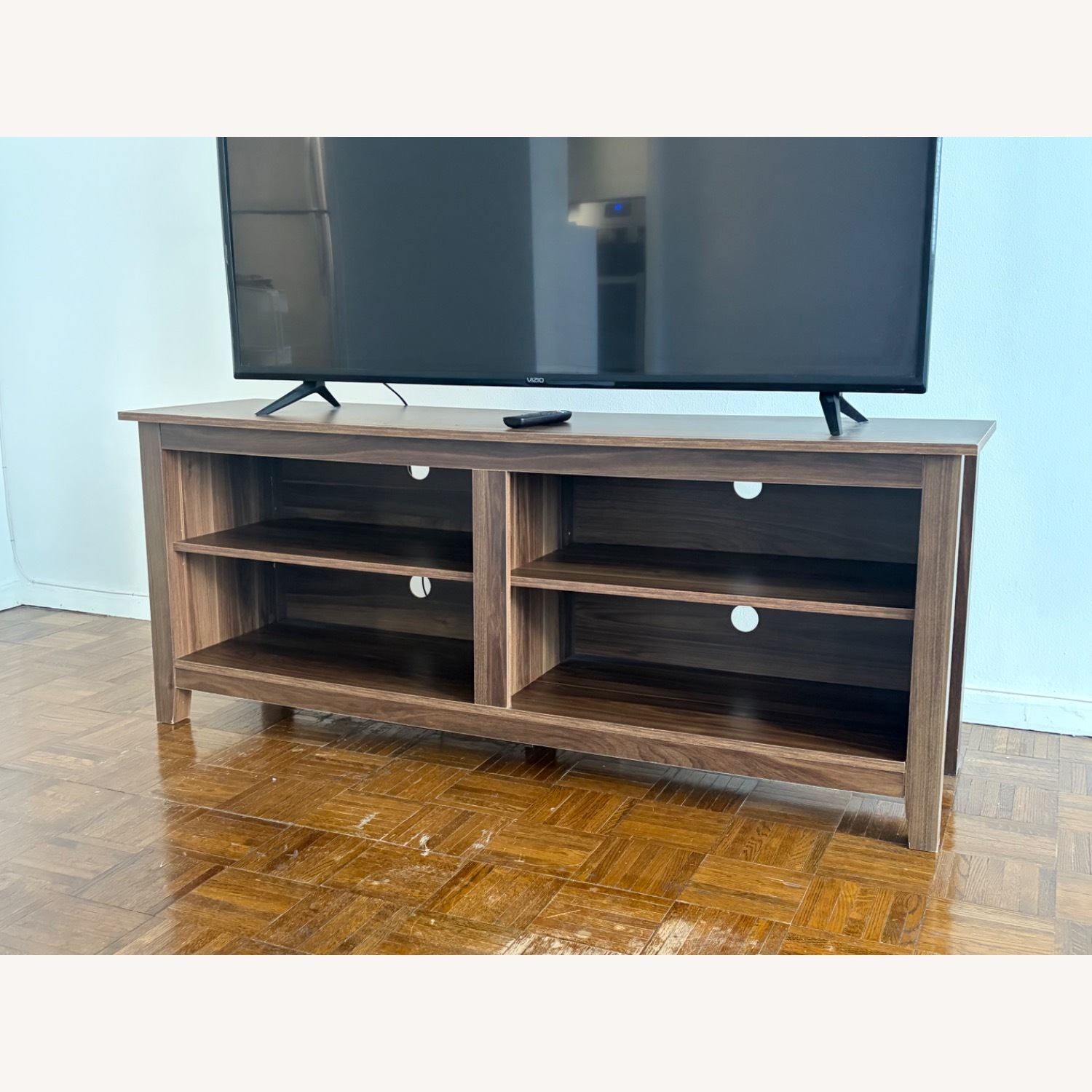 Wood Media Console in Dark Walnut - image-2