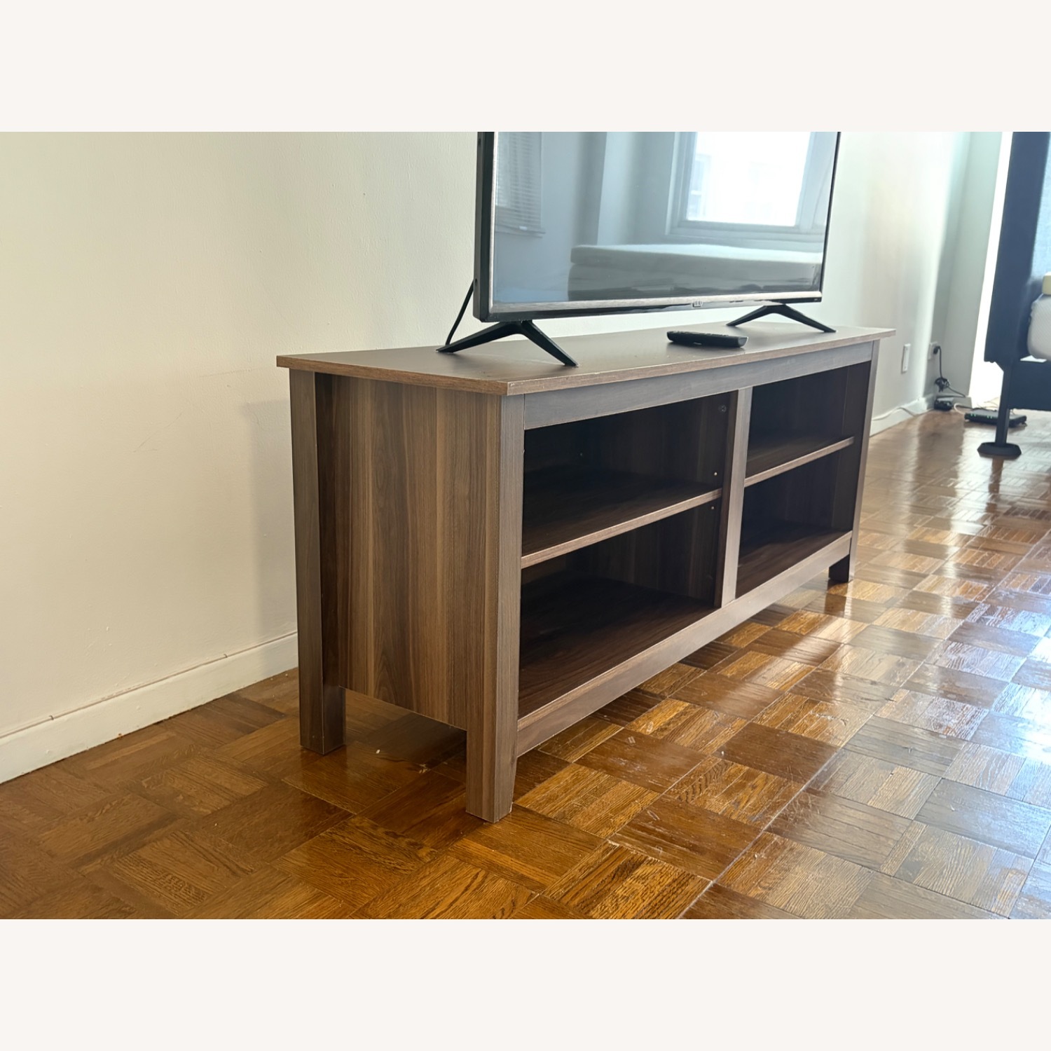 Wood Media Console in Dark Walnut - image-5