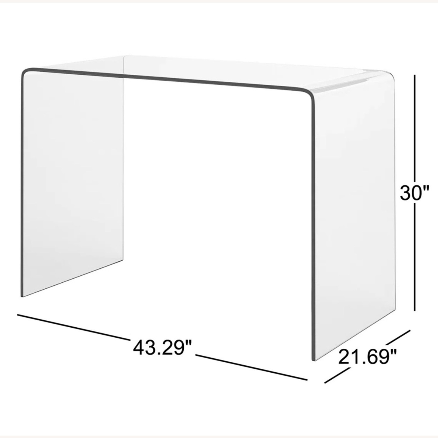 AllModern Natural Glass Desk - image-1