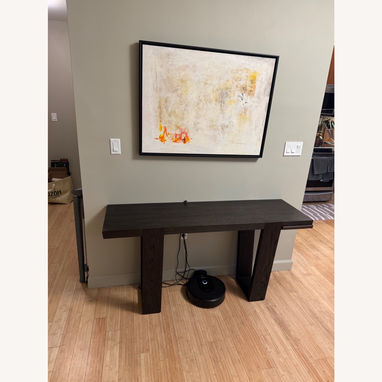 Restoration Hardware Antoccini 60” Dark Brown Side Table - image-2