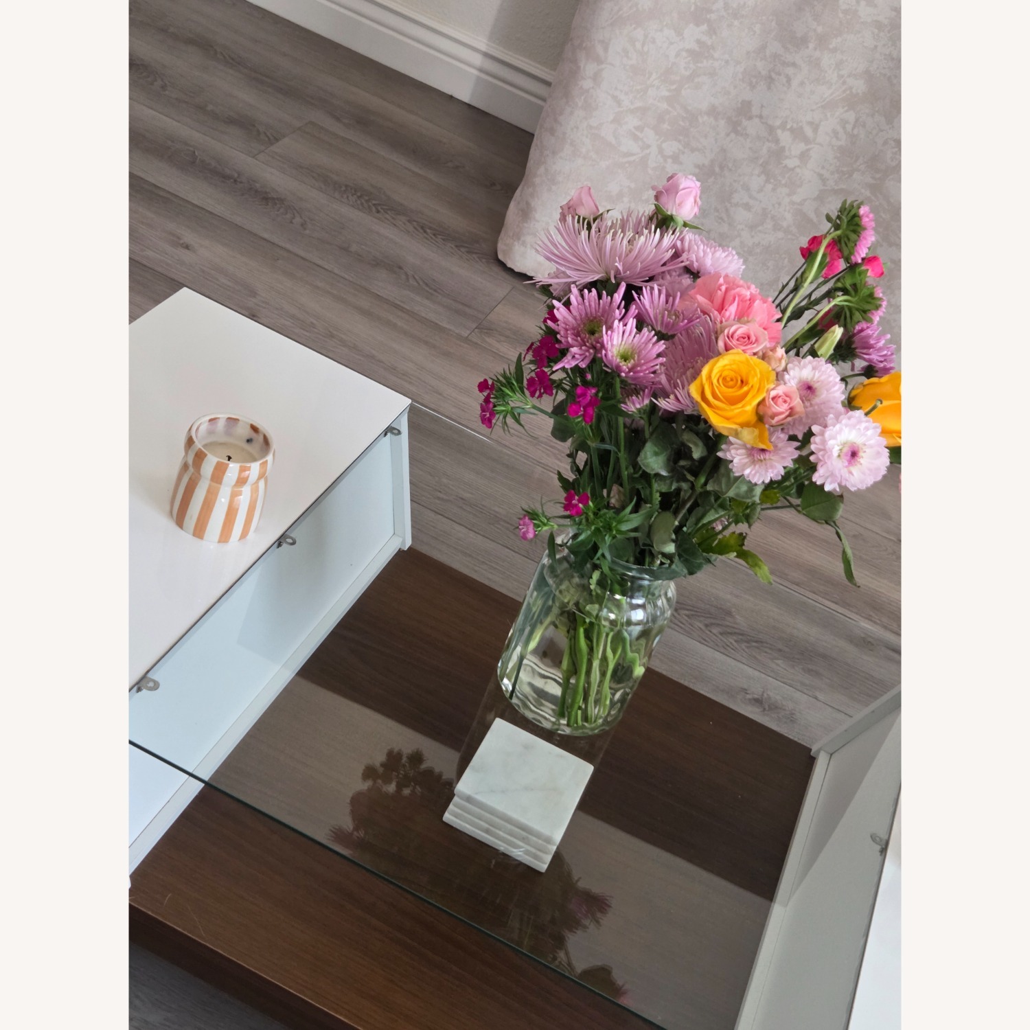 Dark Brown Glass Coffee Table - image-5