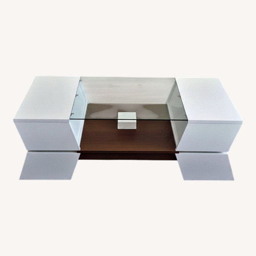 Used Dark Brown Glass Coffee Table for sale on AptDeco