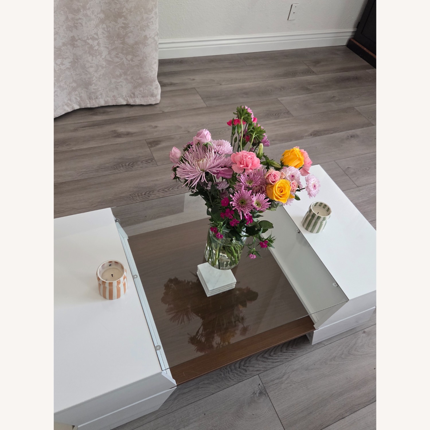 Dark Brown Glass Coffee Table - image-6