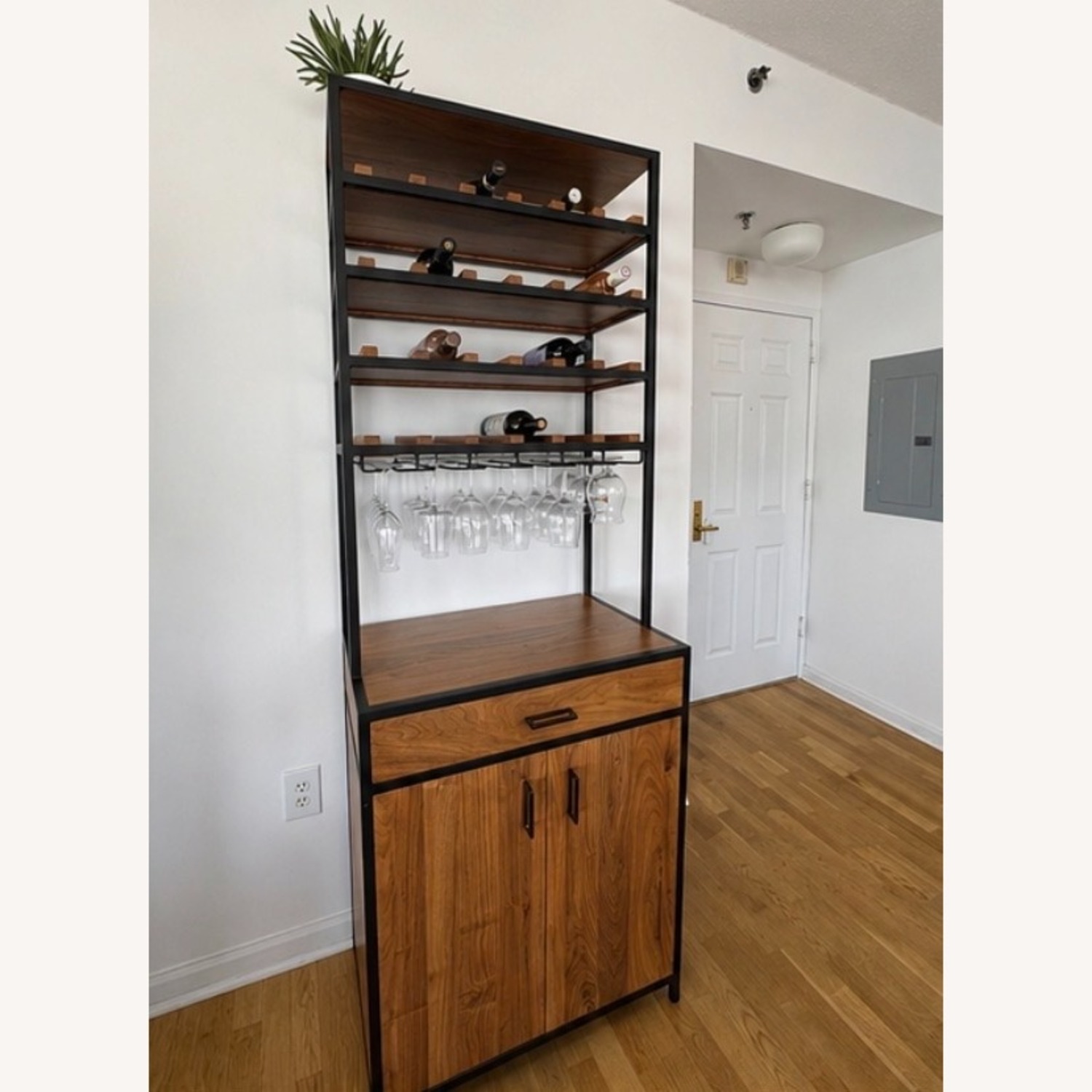 Crate & Barrel Natural Wood Wall Unit - image-1