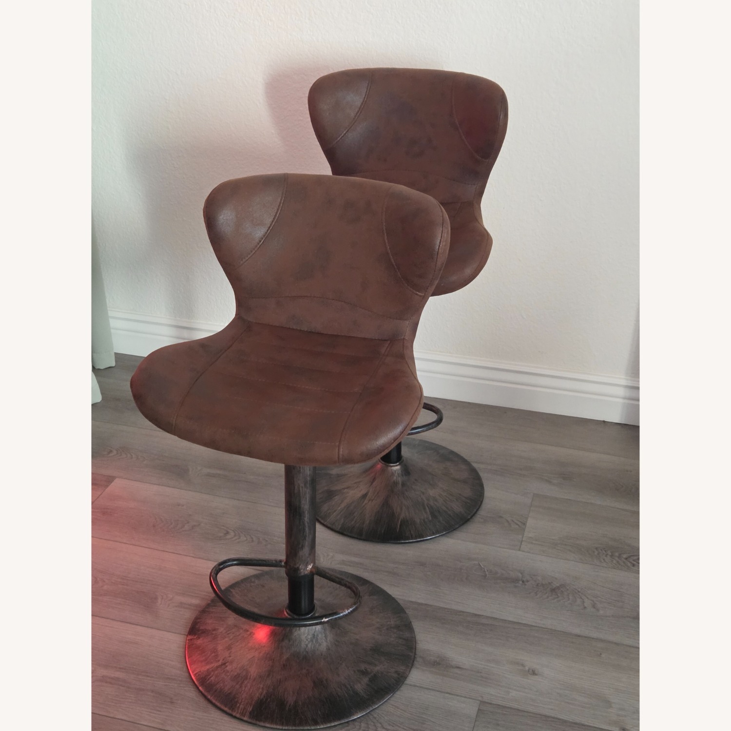 Dark Brown Fabric Stools - image-8