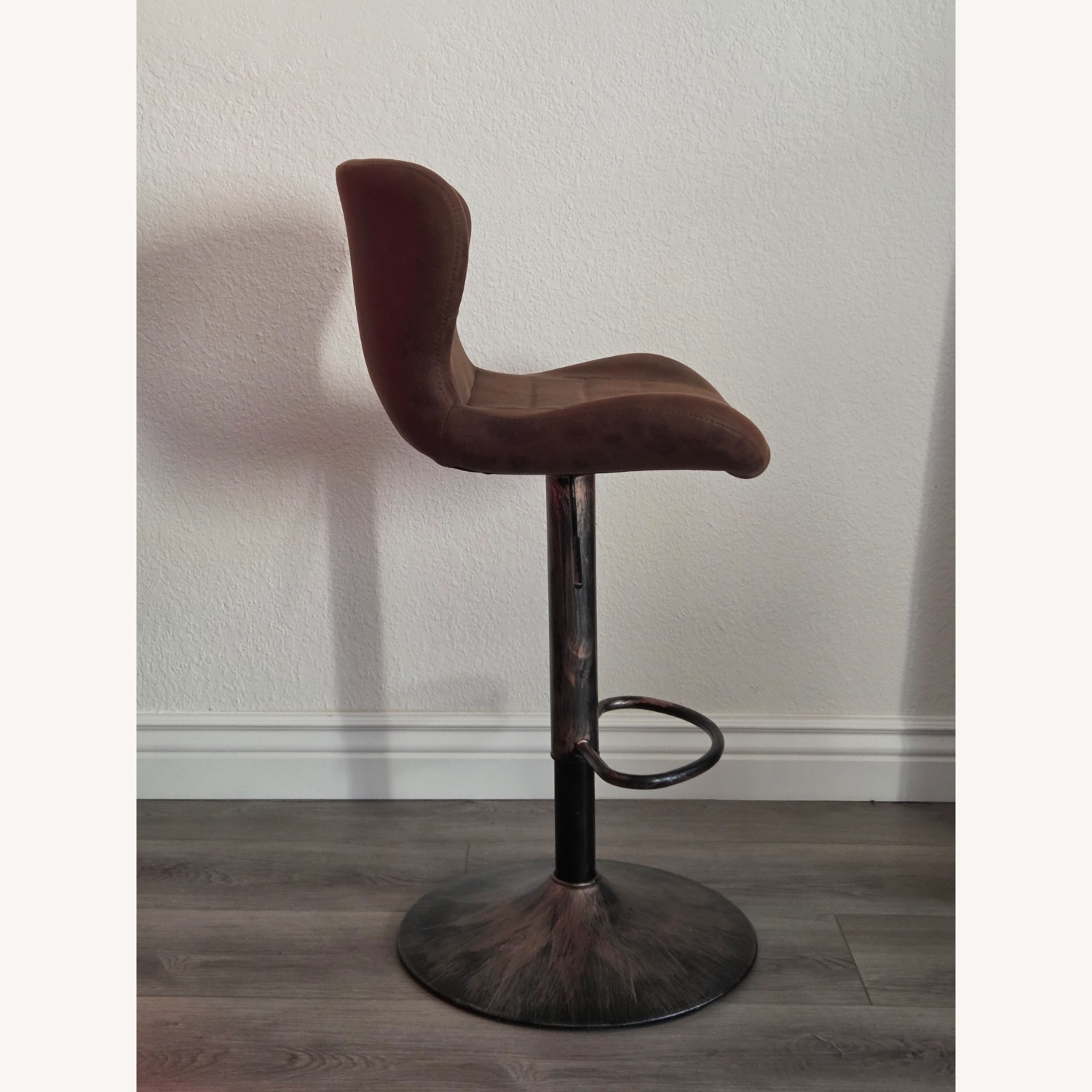 Dark Brown Fabric Stools - image-3
