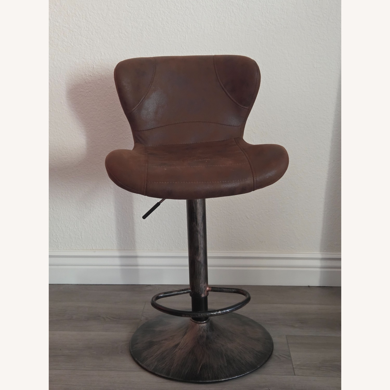 Dark Brown Fabric Stools - image-1