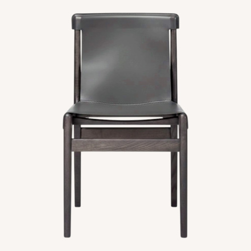 Used CB2 Dark Gray Leather Dining Chair for sale on AptDeco