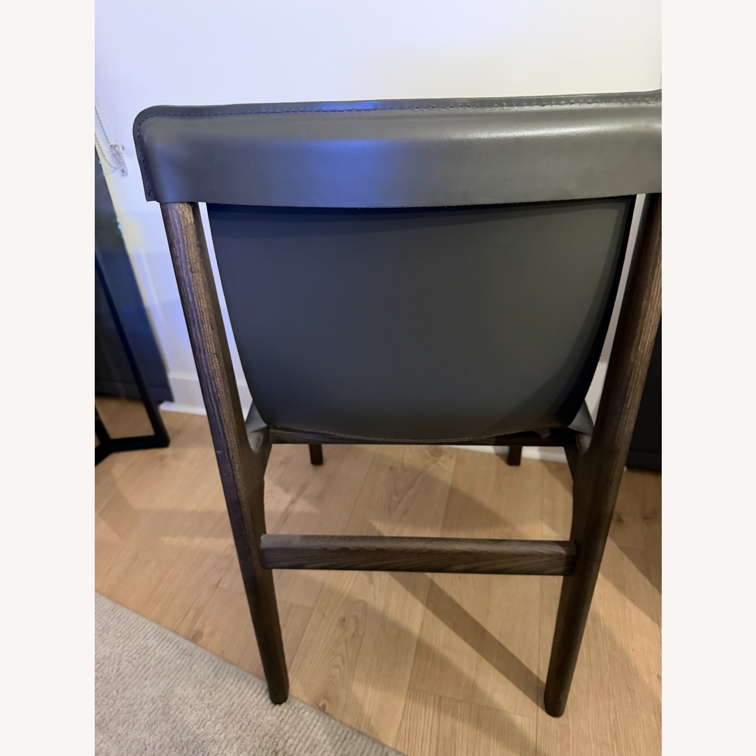 CB2 Dark Gray Leather Dining Chair - image-4