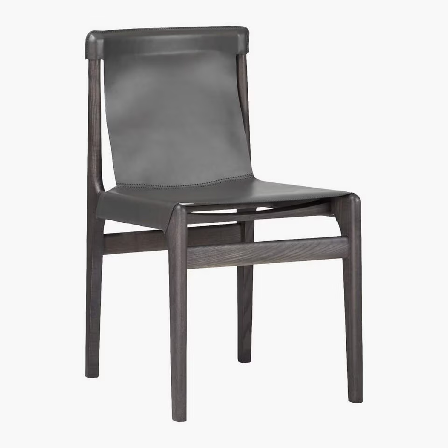 CB2 Dark Gray Leather Dining Chair - image-5