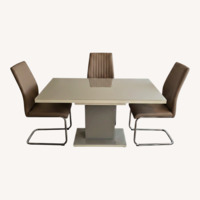 Light Gray Glass Dining Sets