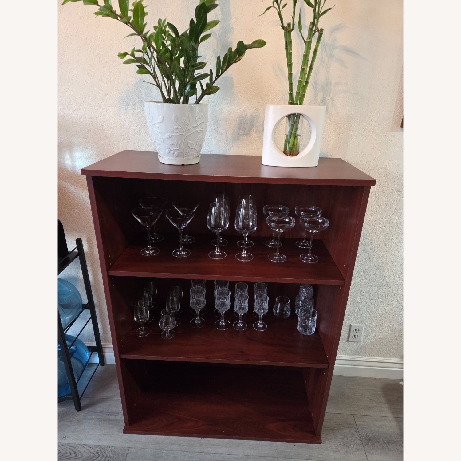 Dark Brown Wood Bookcase - image-8