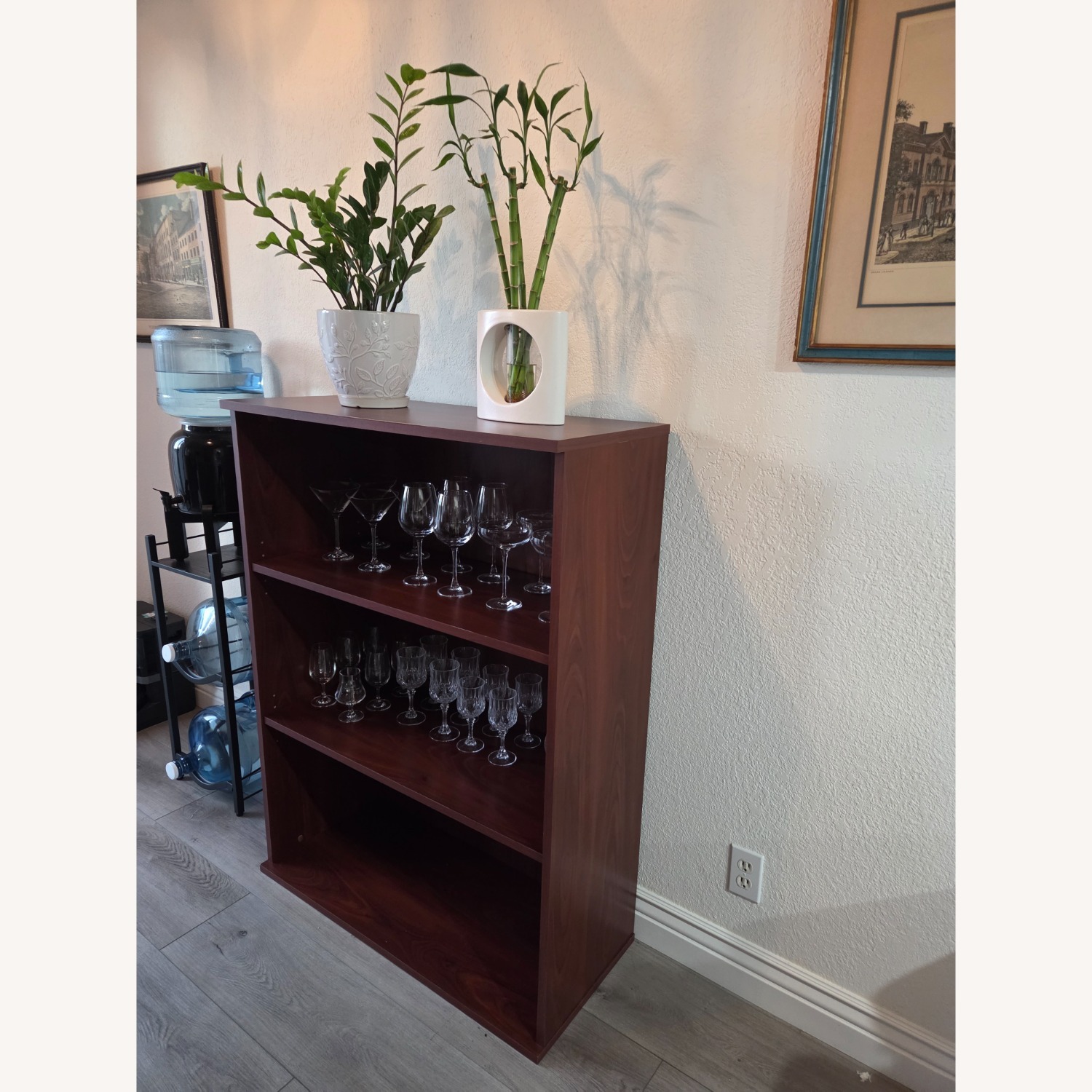Dark Brown Wood Bookcase - image-7