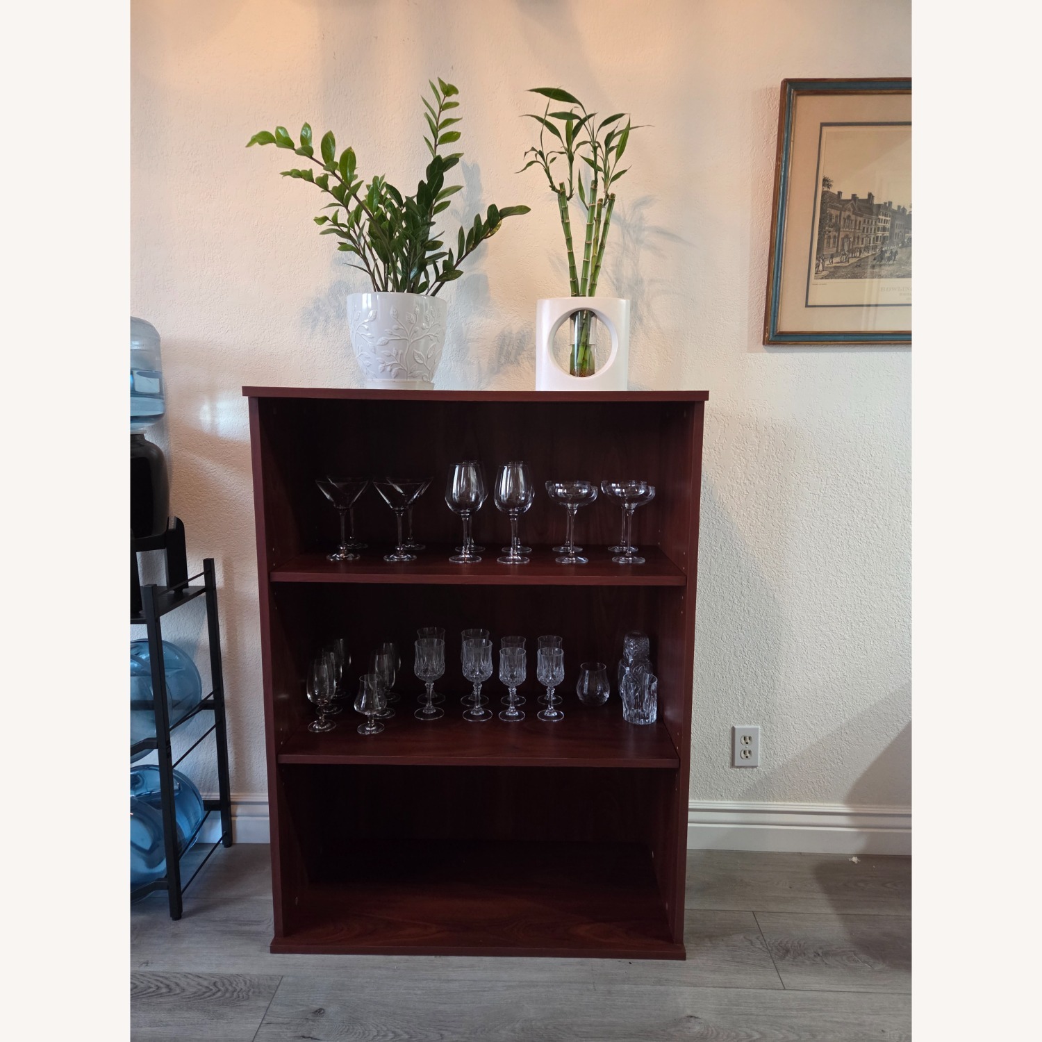 Dark Brown Wood Bookcase - image-1