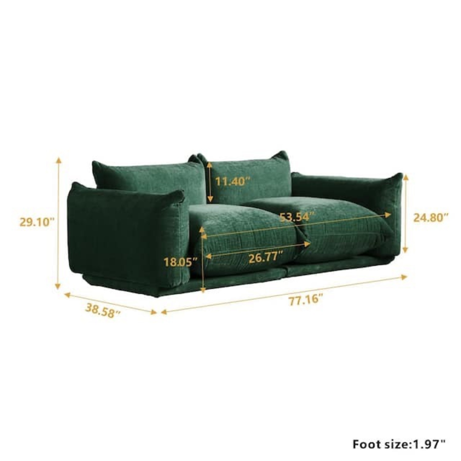 Modern 2 Seater Sofa - image-5