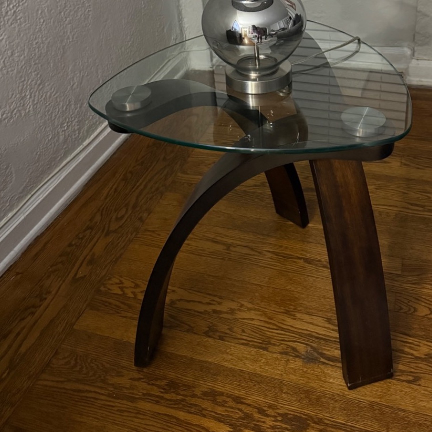 Raymour & Flanigan Allure Dark Brown Glass Side Tables - image-3