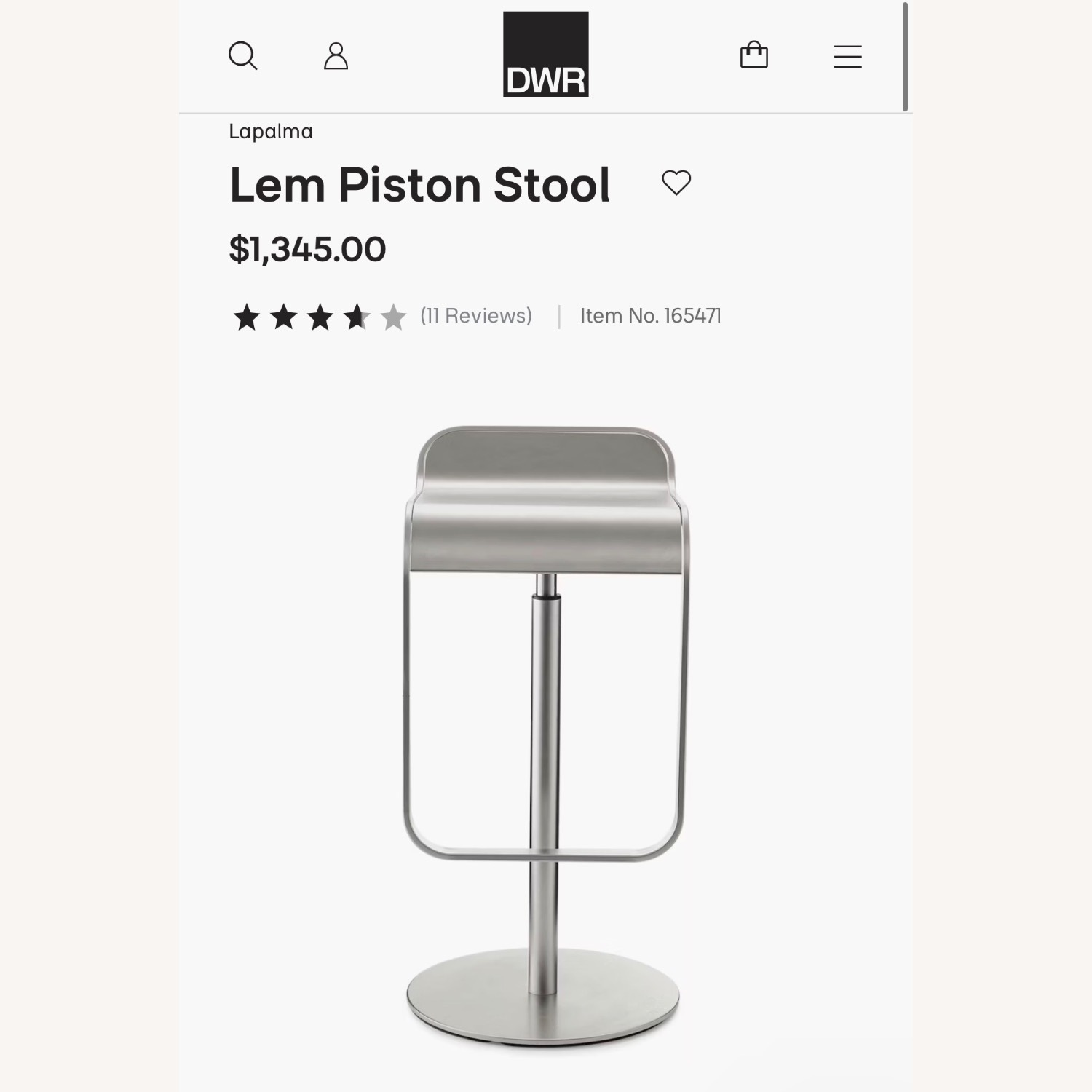 Design Within Reach Lem Piston Stainless Steel Counter Stools - image-4