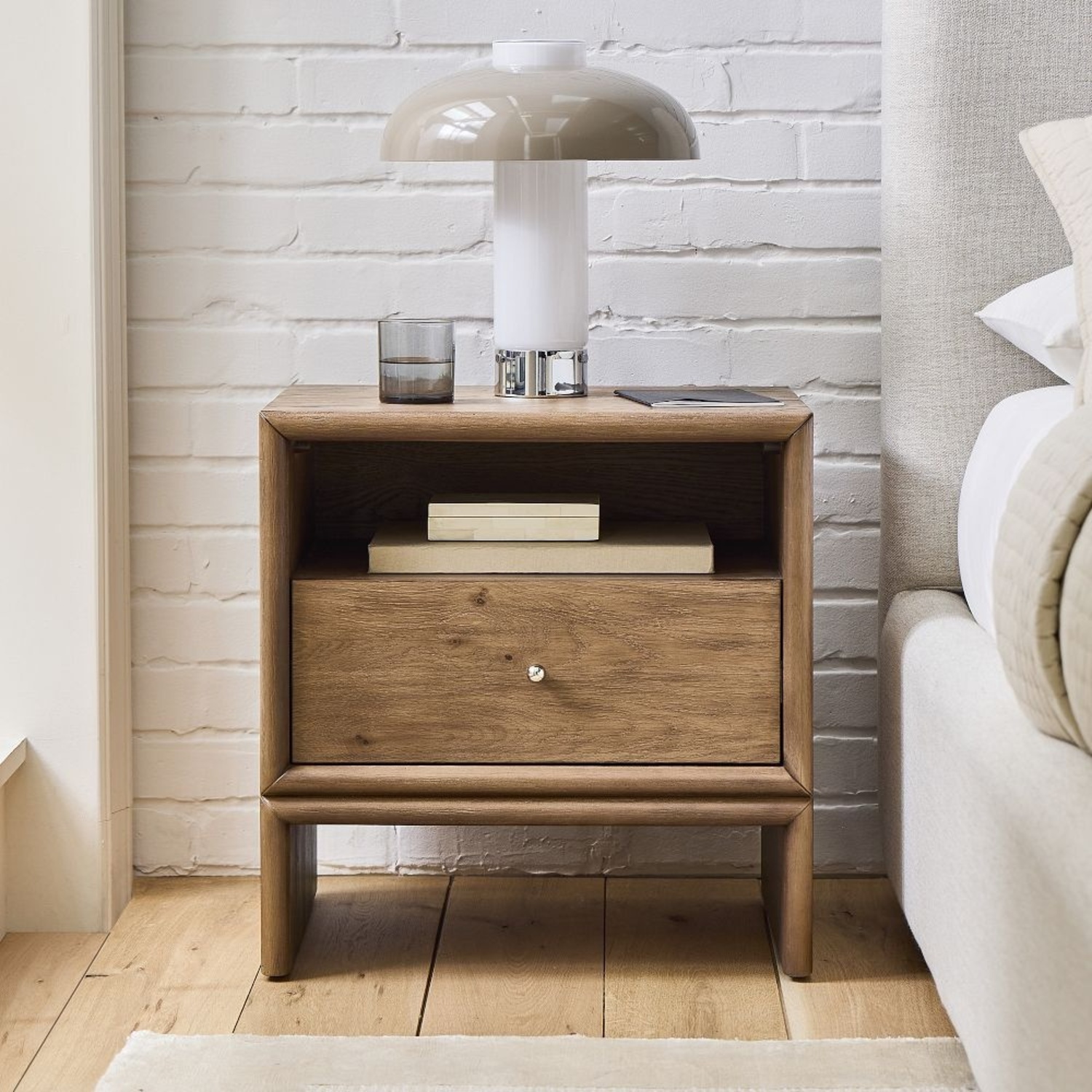 West Elm Miles Light Brown Wood Nightstands - image-11