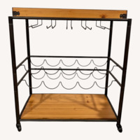 Rolling Bar Cart with Removable Tray