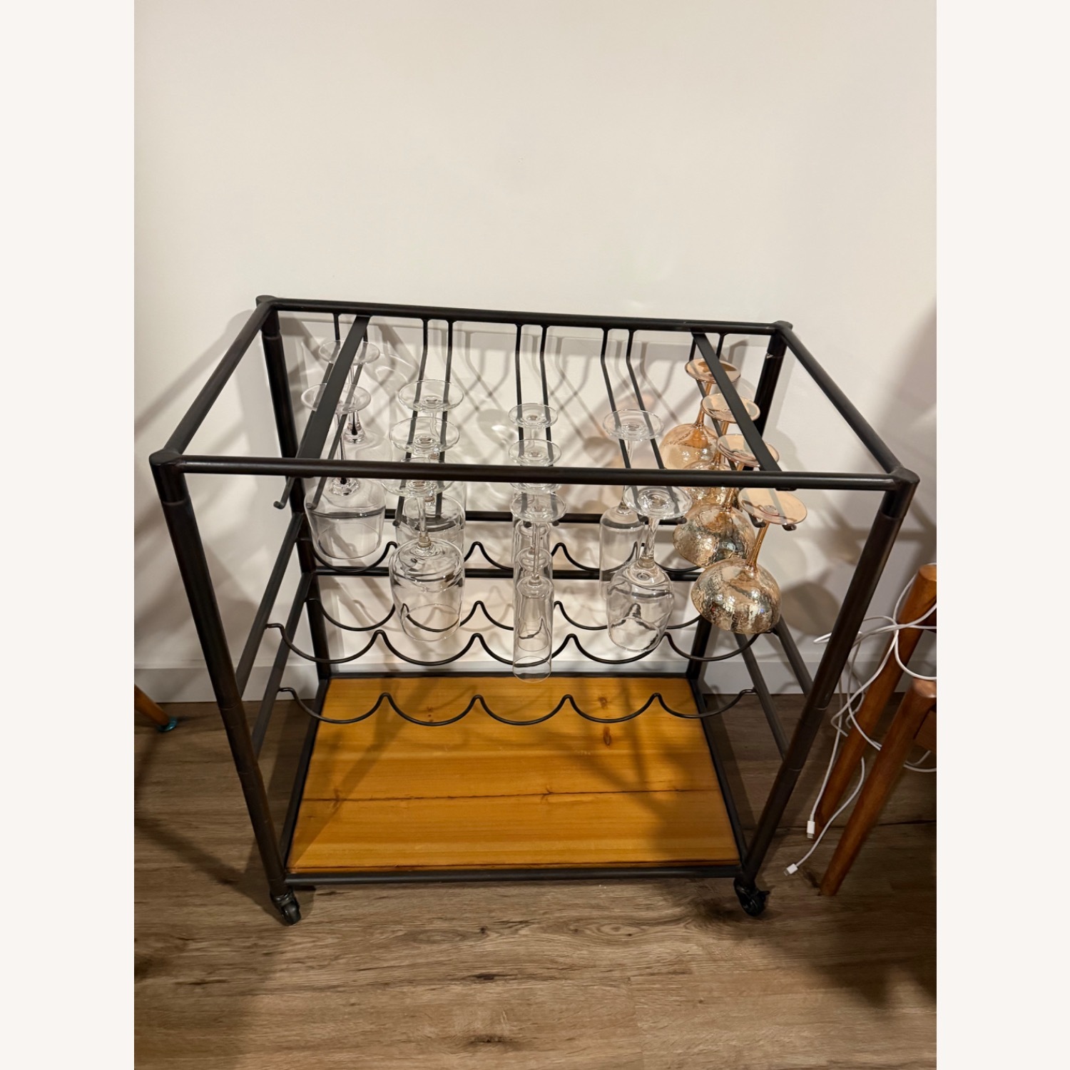 Rolling Bar Cart with Removable Tray - image-5