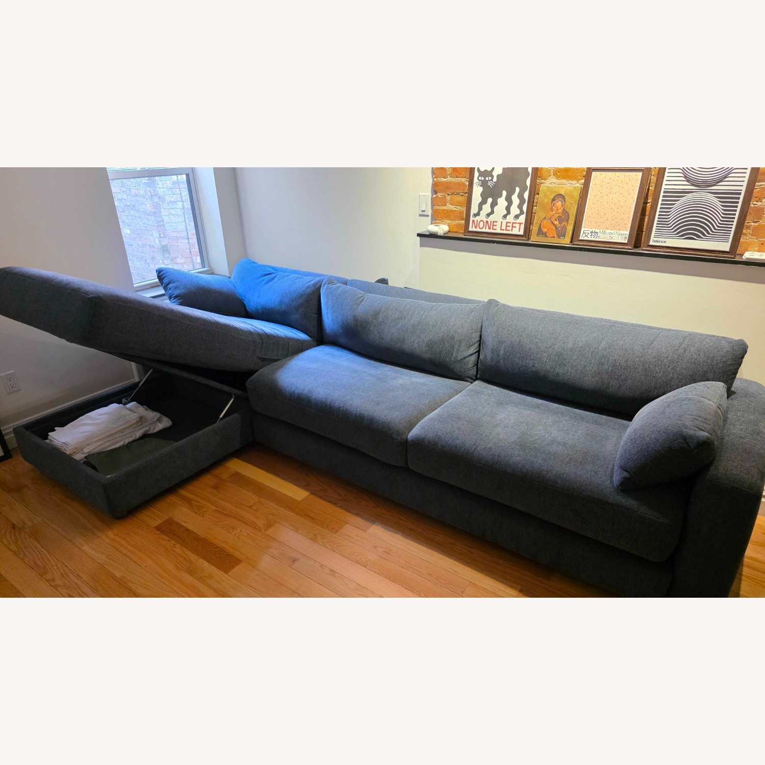 Burrow Span Blue Fabric 3+ Piece Sectional - image-6