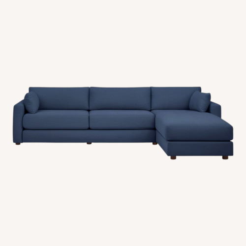 Used Burrow Span Blue Fabric 3+ Piece Sectional for sale on AptDeco