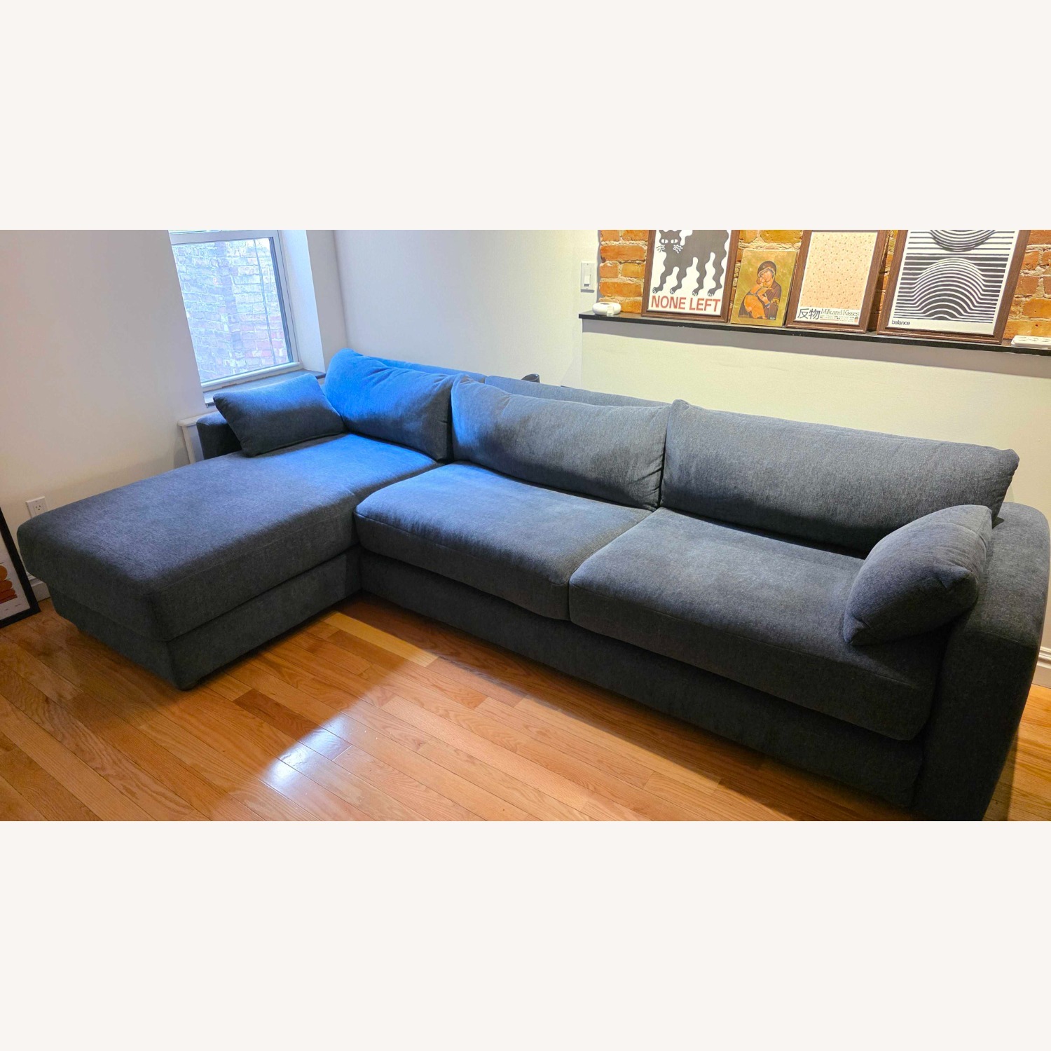 Burrow Span Blue Fabric 3+ Piece Sectional - image-8