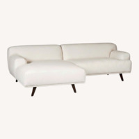 Poly and Bark White Fabric 2 Piece Sectional