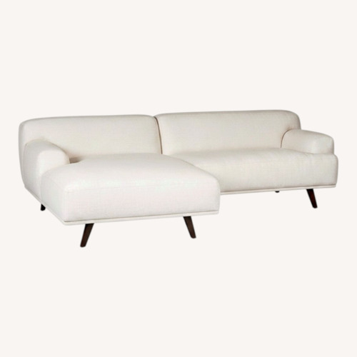 Used Poly and Bark White Fabric 2 Piece Sectional for sale on AptDeco