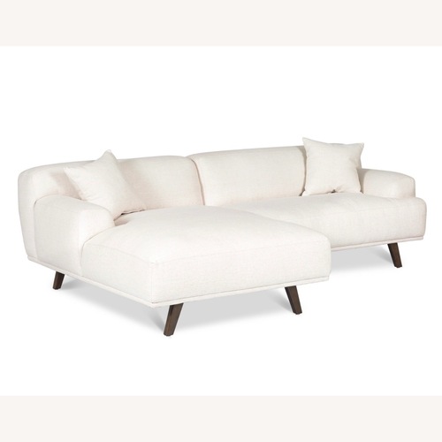 Used Poly and Bark White Fabric 2 Piece Sectional for sale on AptDeco