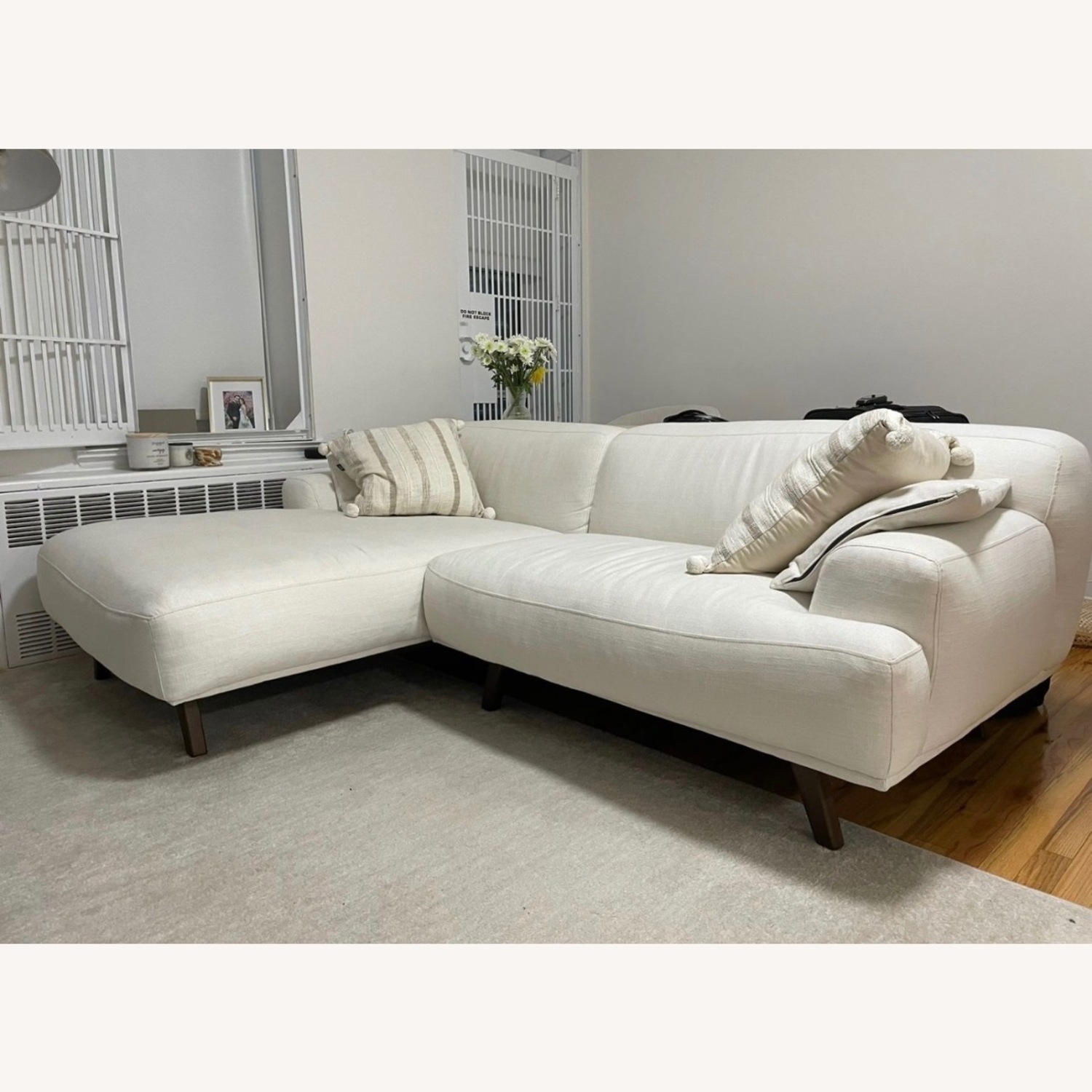 Poly and Bark White Fabric 2 Piece Sectional - image-4