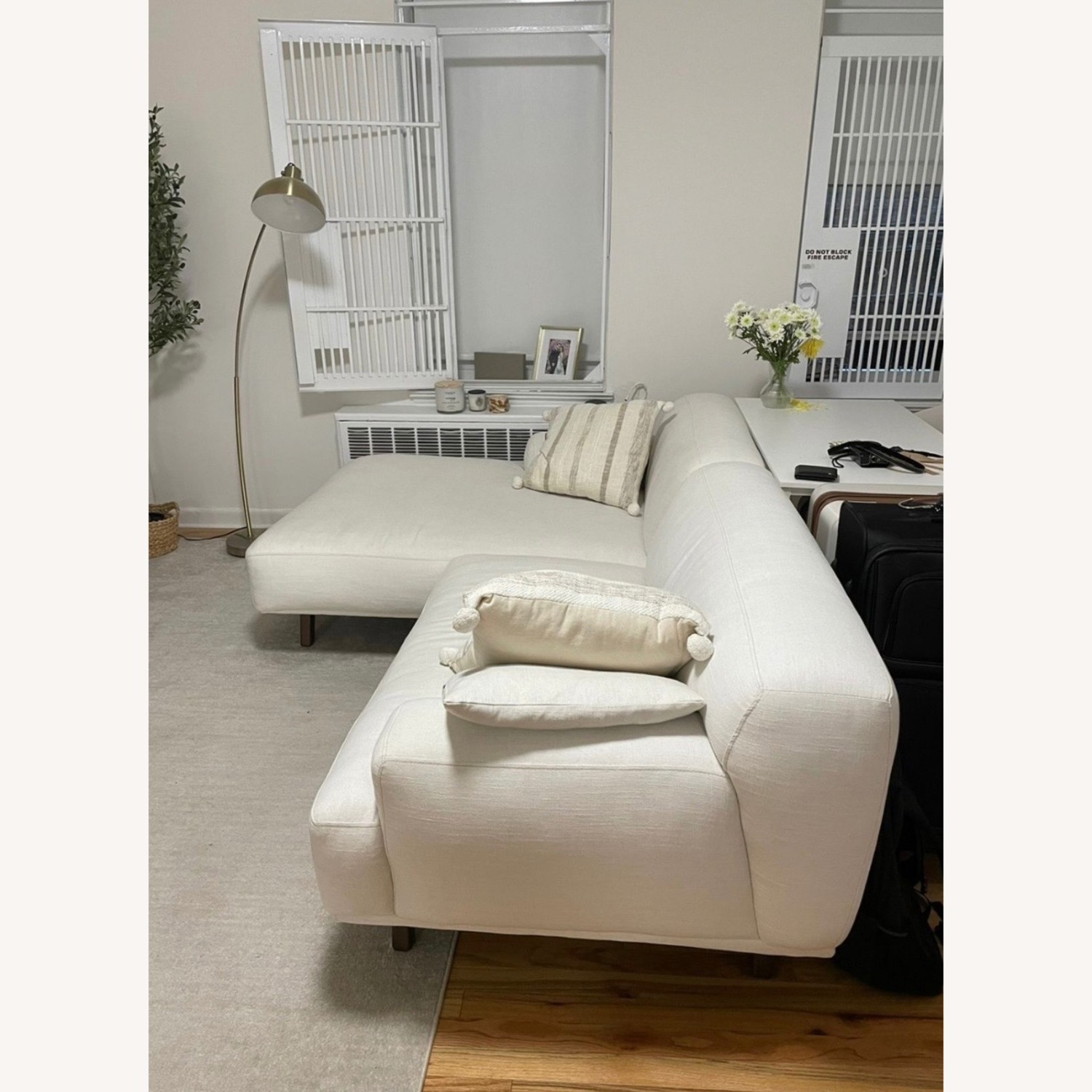 Poly and Bark White Fabric 2 Piece Sectional - image-5