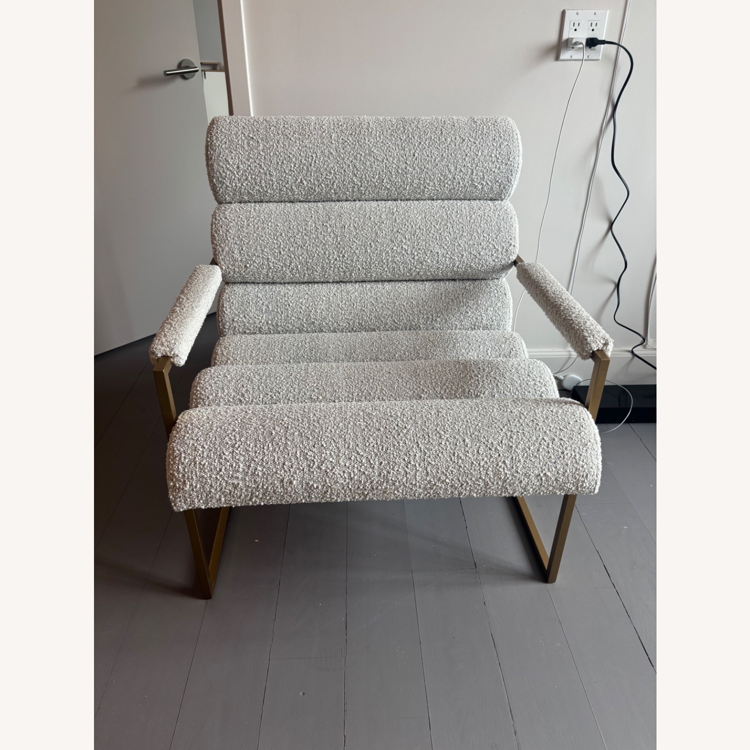 ModShop Milos White Boucle Chair and a Half - image-2