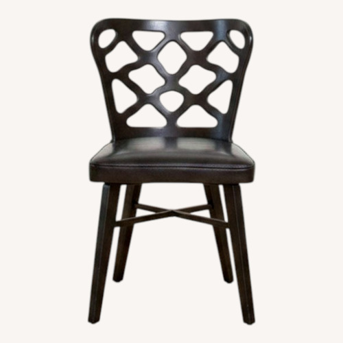 Used Vintage/Antique Black Leather Dining Chairs for sale on AptDeco