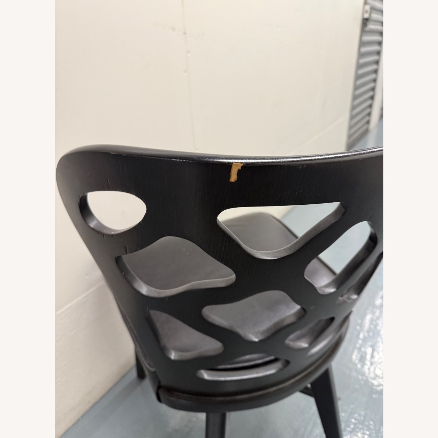 Vintage/Antique Black Leather Dining Chairs - image-6