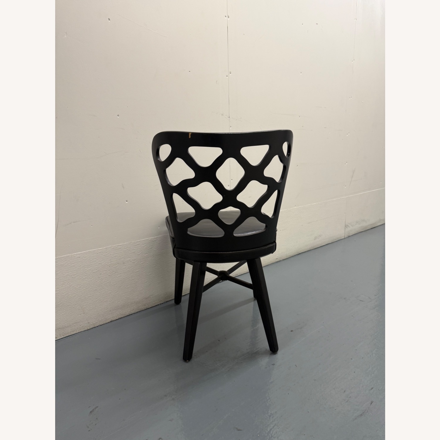 Vintage/Antique Black Leather Dining Chairs - image-3