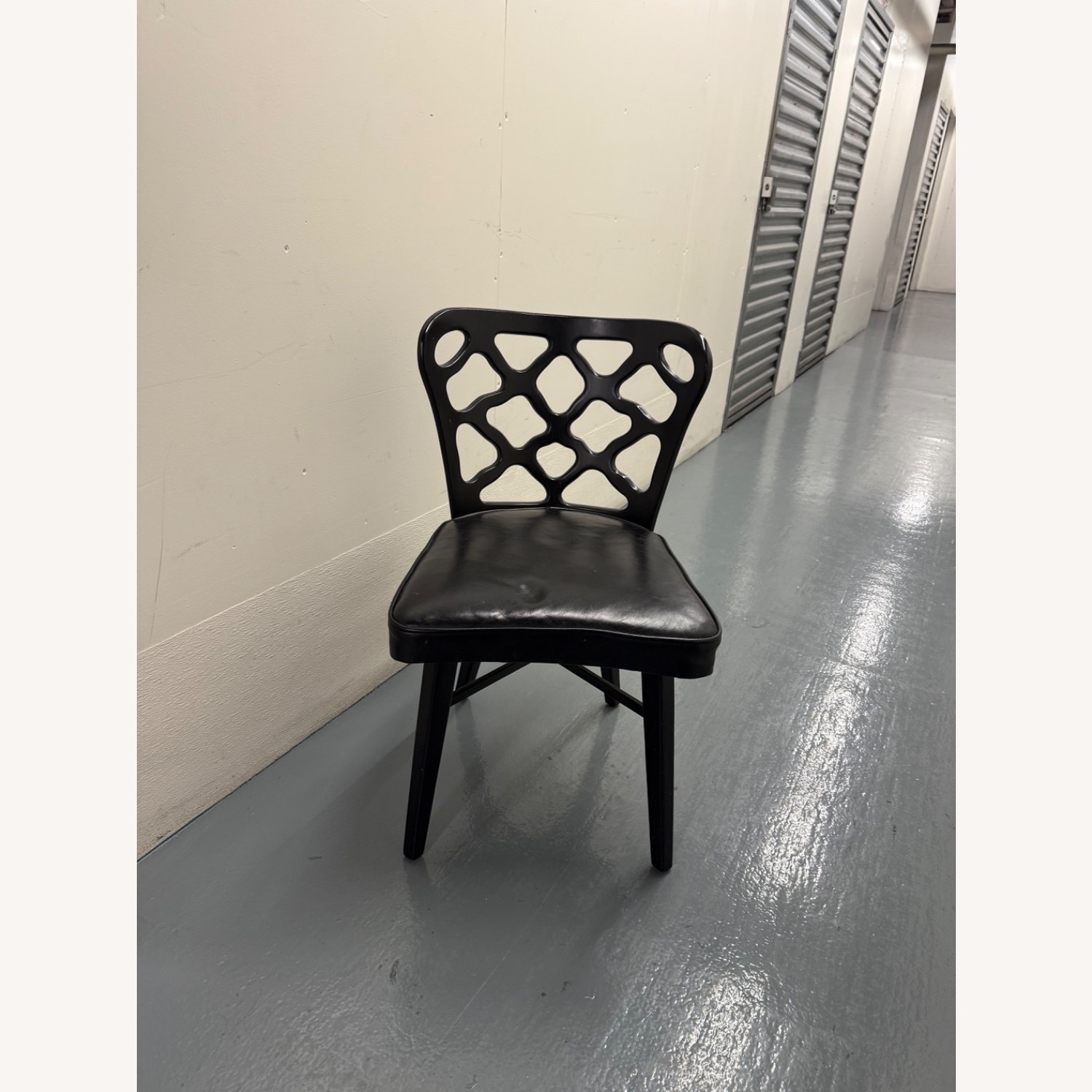 Vintage/Antique Black Leather Dining Chairs - image-2