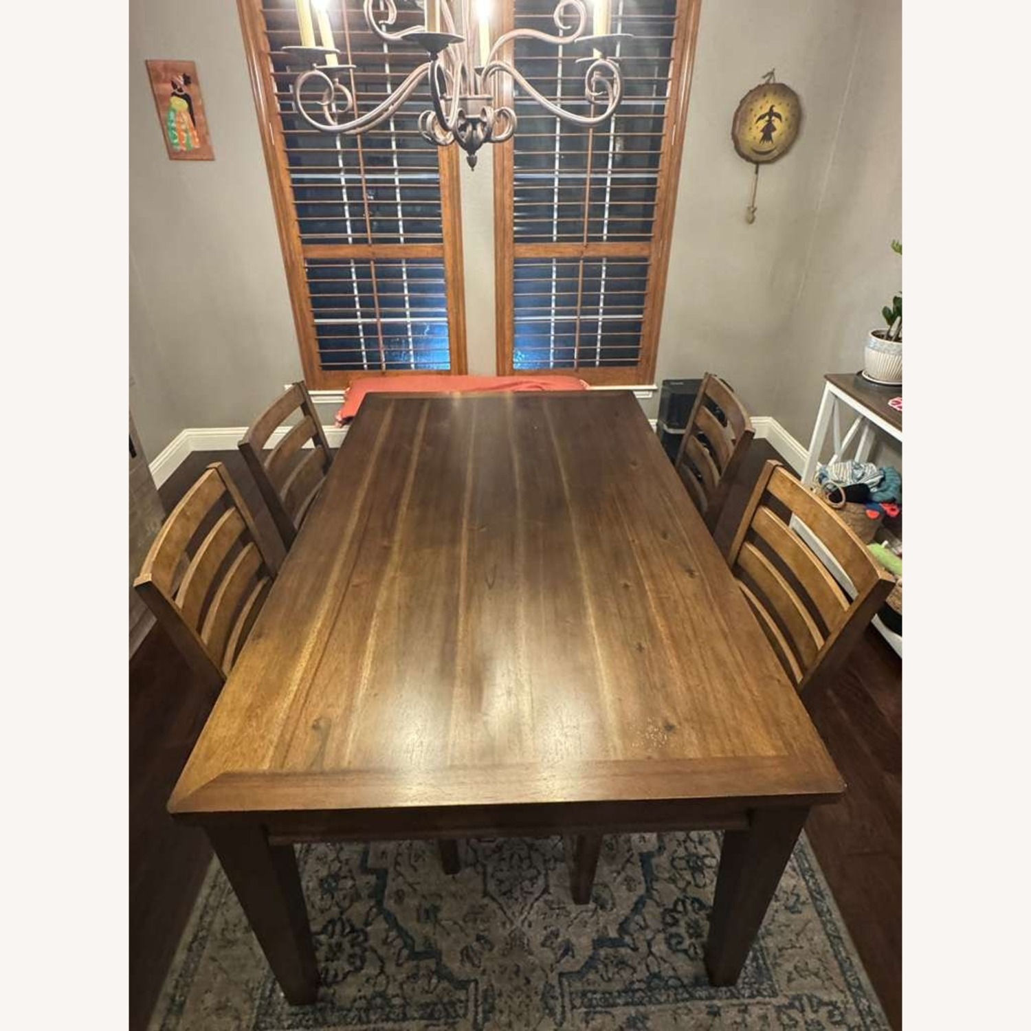 Ashley Furniture Dark Brown Wood Dining Set - image-3