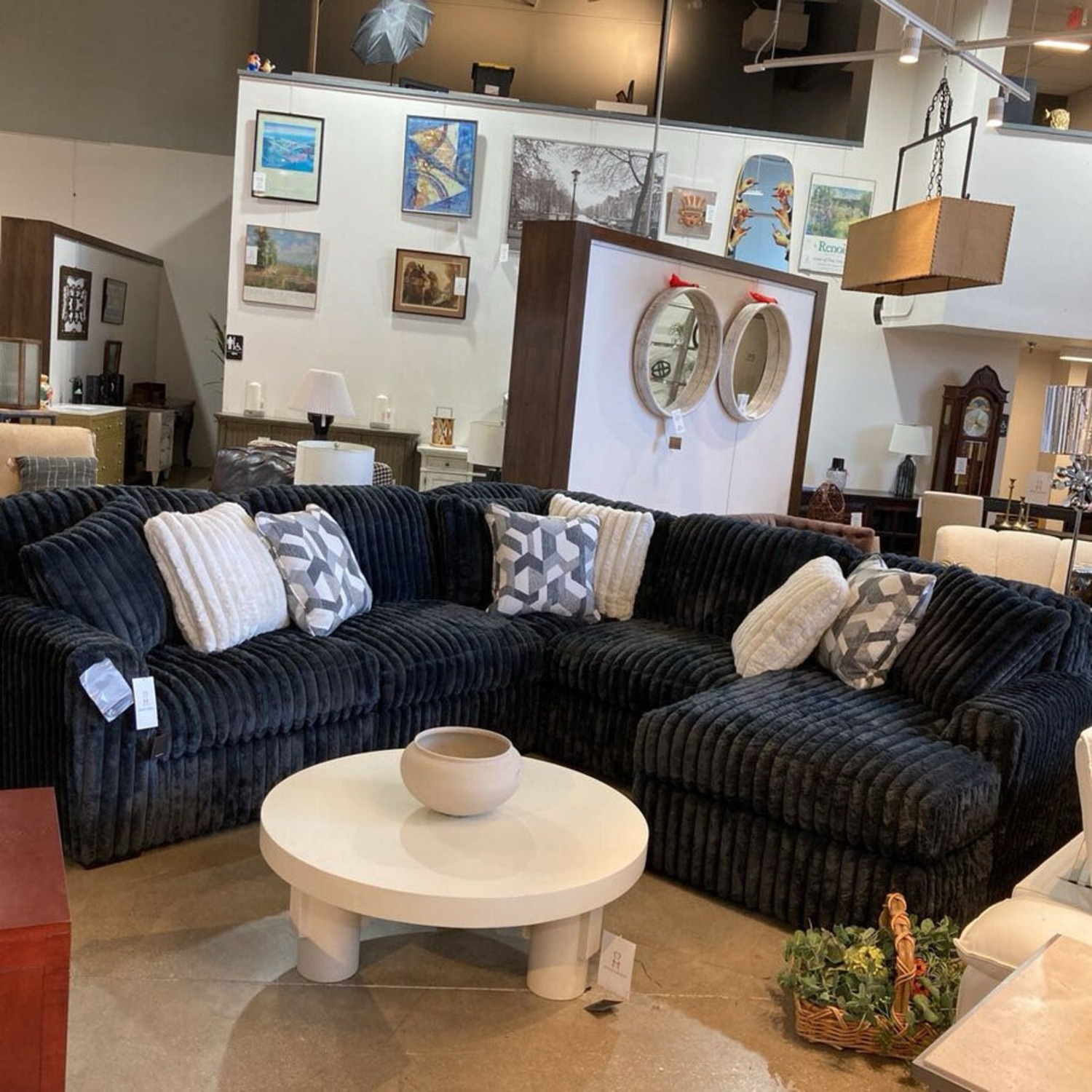 Midnight Madness Corduroy Sectional - image-2