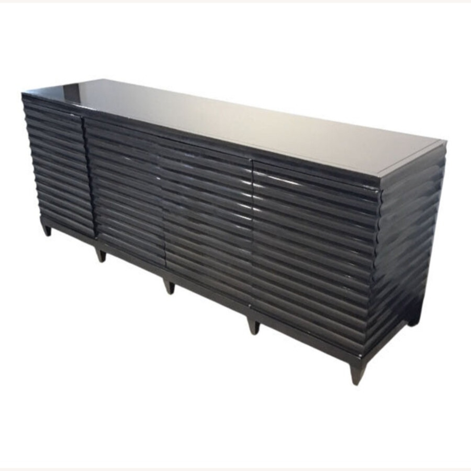 Custom Ribbed Lacquer 4-Door Buffet - image-1
