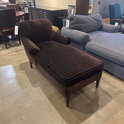 Used Plaid Velvet Lounger Chaise for sale on AptDeco
