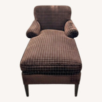 Plaid Velvet Lounger Chaise