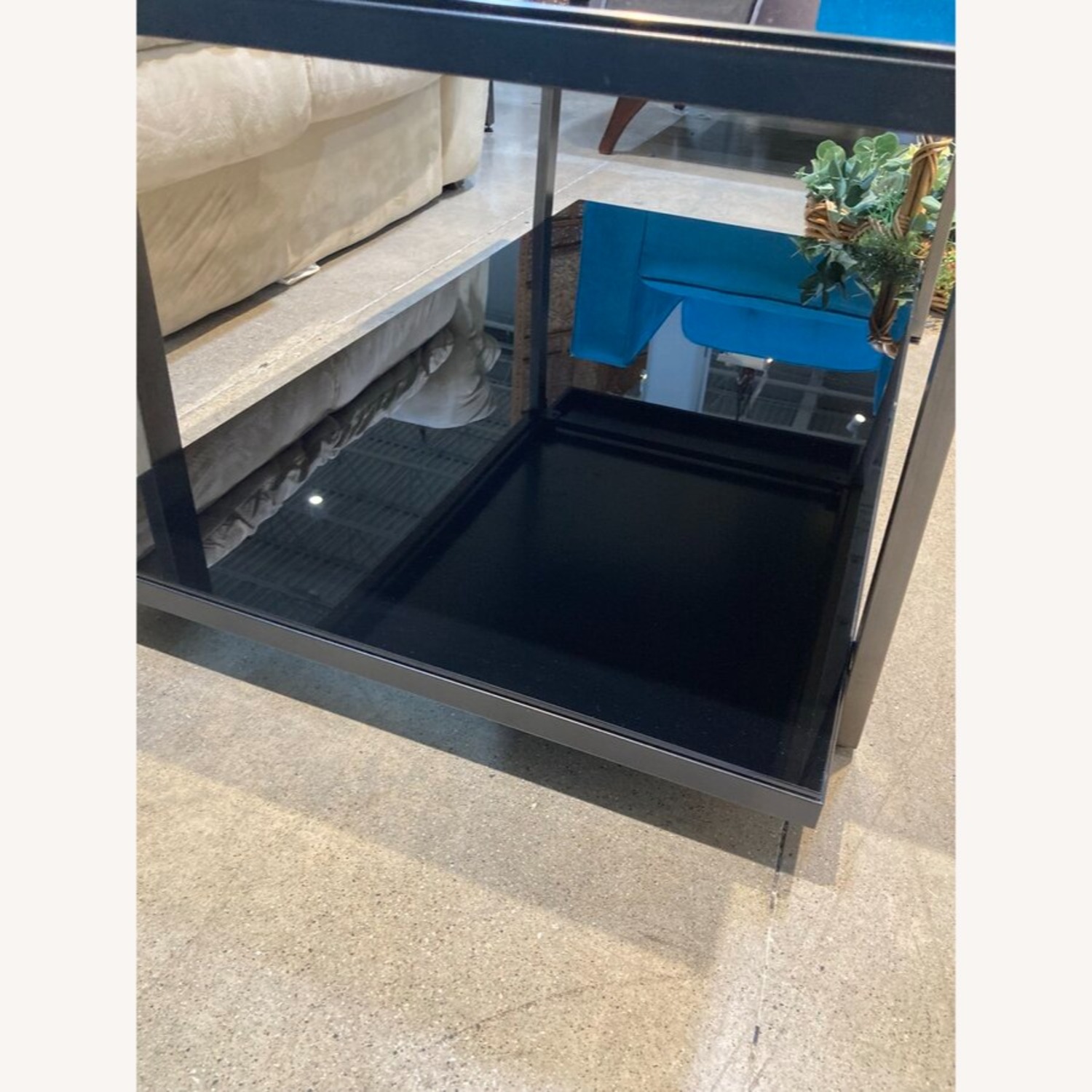 Tiered Metal & Smoked Glass Coffee Table - image-5