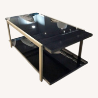 Tiered Metal & Smoked Glass Coffee Table